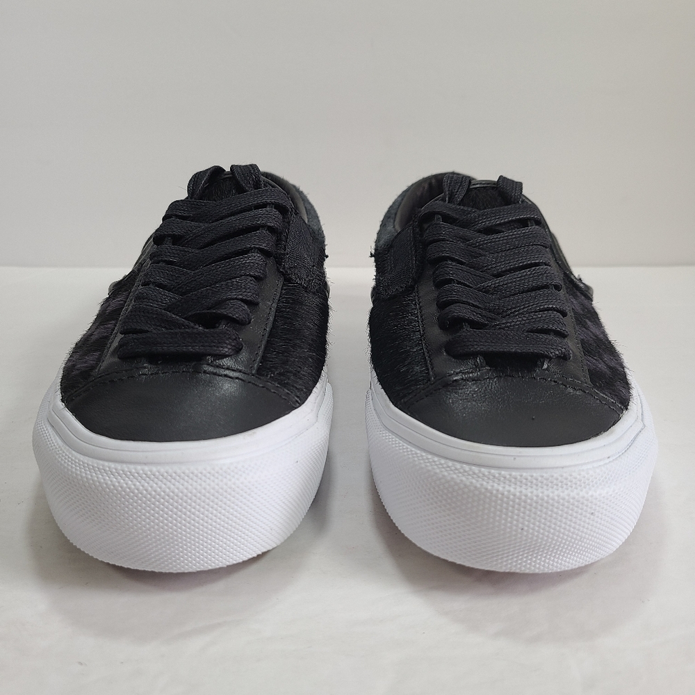 Vans Slip-On Cap Lx Pony Hair Checkerboard Black White Sneakers Women 7 Men 5.5 - Picture 3 of 10